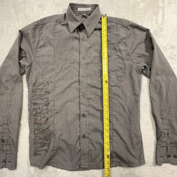 RVCA Sentimental Grey Men’s Button Up In Size Small - Picture 8 of 11